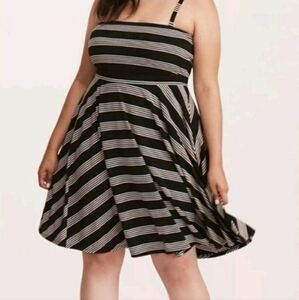 Torrid Striped Tube Top Skater A-line Dress Size 1